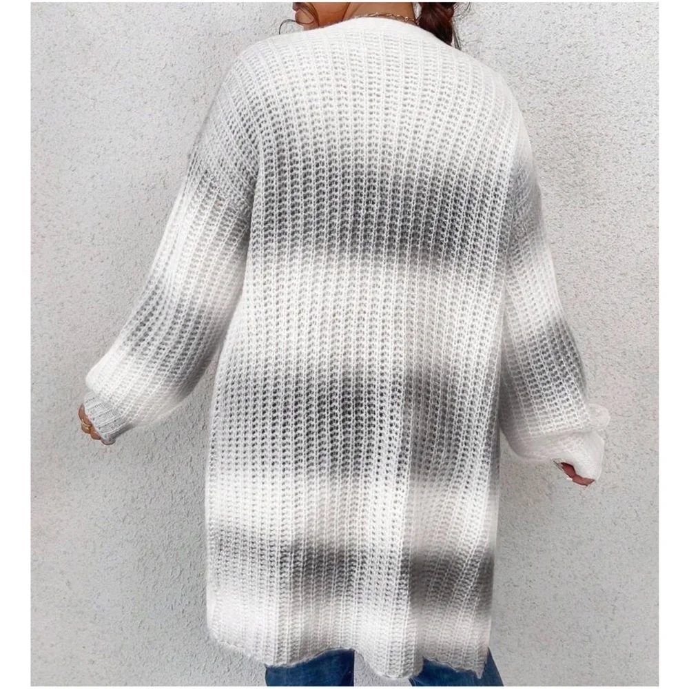 Plus Ombre Open Front Knit Cardigan - Picture 7 of 10
